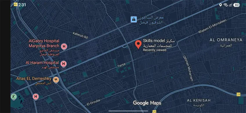 Map showing Skills Model location